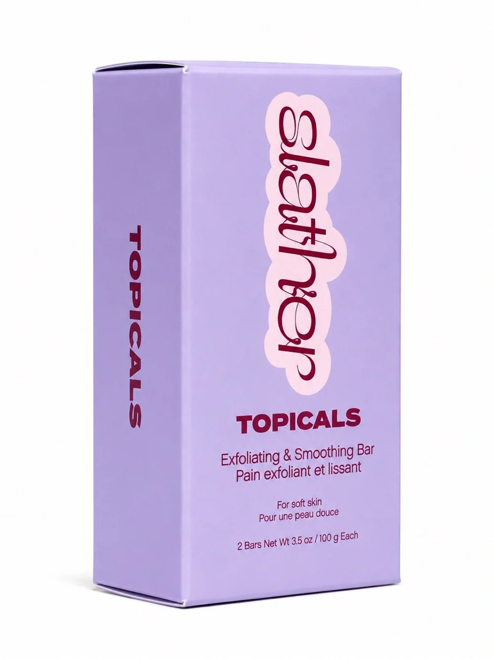 Topicals Slather Exfoliating & Smoothing Bar 2-Pack Retinol Niacinamide NIB